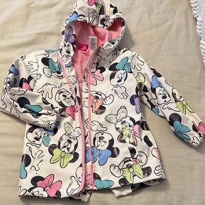 Disney Kids Raincoat with Cartoon Print - Pink and Cream